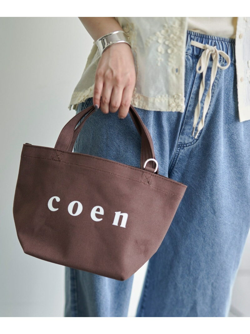 【新色登場・追加】coen(コーエン) ロゴトートバッグ(Sサイズ) coen コーエン バッグ トートバッグ ブラウン ピンク ホワイト グレー ブラック[Rakuten Fashion]のサムネイル