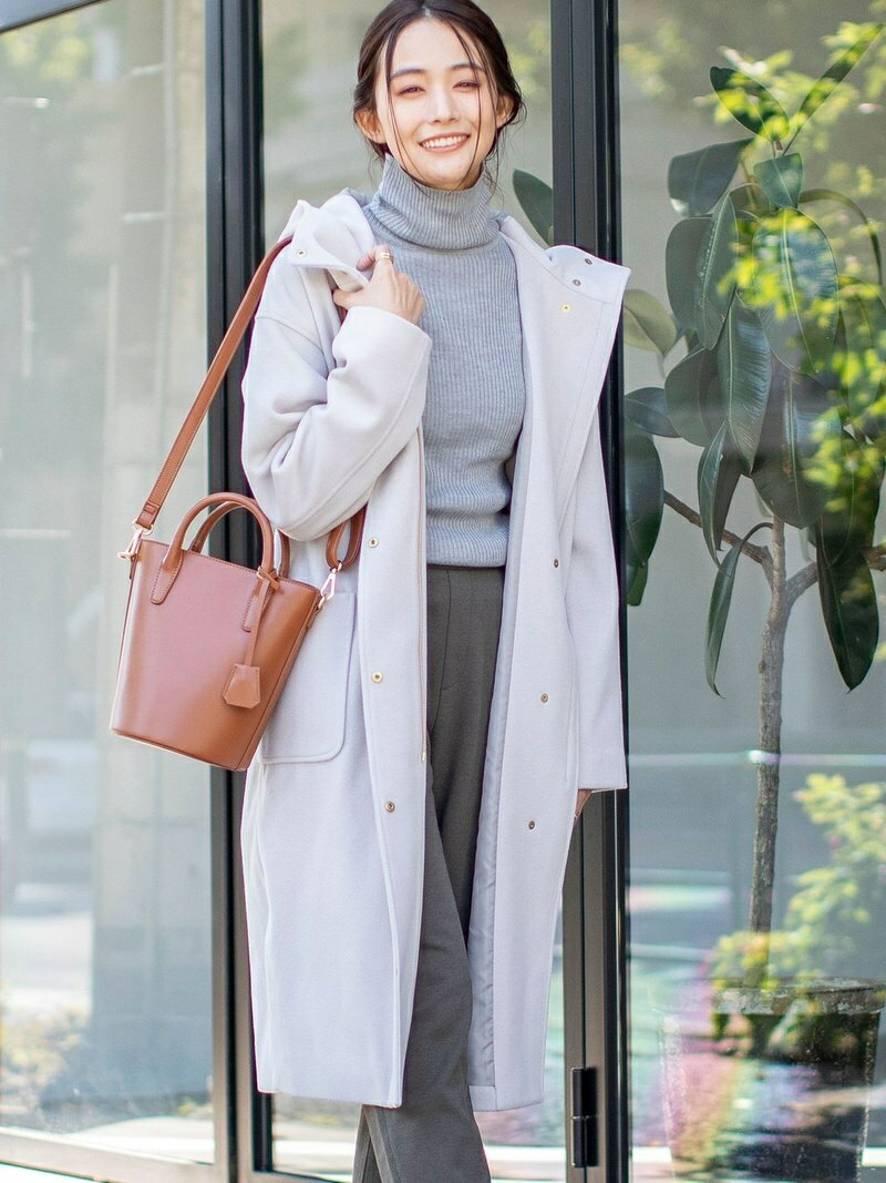 【SALE／60%OFF】Jersey Mossaフードスリットロングコート coen コーエン コート/ジャケット ロングコート グリーン グレー【RBA_E】【送料無料】[Rakuten Fashion]