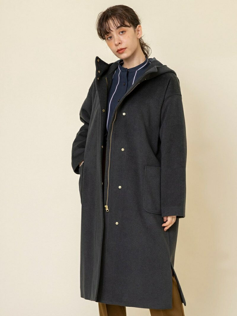 【SALE／60%OFF】Jersey Mossaフードスリットロングコート coen コーエン コート/ジャケット ロングコート グリーン グレー【RBA_E】【送料無料】[Rakuten Fashion]