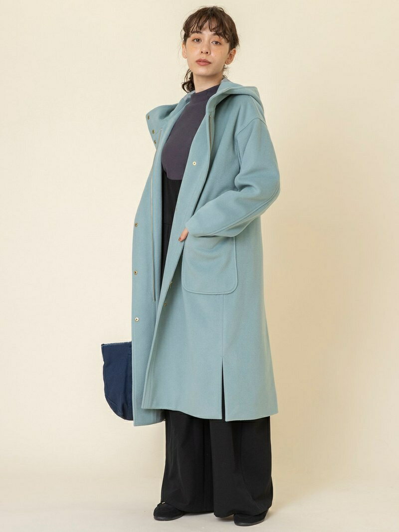 【SALE／60%OFF】Jersey Mossaフードスリットロングコート coen コーエン コート/ジャケット ロングコート グリーン グレー【RBA_E】【送料無料】[Rakuten Fashion]