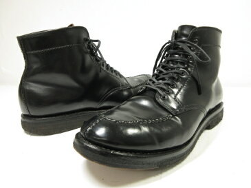 【オールデン ALDEN】 コードバン 4545 Uチップ タンカーブーツ (メンズ) ブラック バーニーズ別注 size7.5　 ◎1MZ4918◎　【中古】