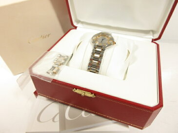 作動品 【カルティエ Cartier】 1340 マスト21 SM コンビ 男女兼用 クォーツ式 腕時計 冊子 BOX付き サファイヤ ○1HT1019○【中古】
