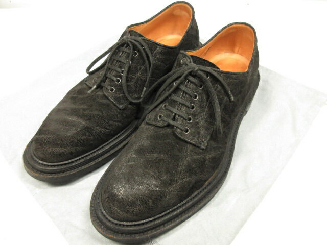 超美品 【フラテッリジャコメッティ F.LLI GIACOMETTI】 FG217 希少象革使用 レザーシューズ 紳士靴 (メンズ) size41.5 黒 ◇8MZ2902◇【中古】のサムネイル