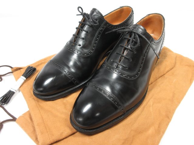 超美品【Lloyd Footwear ロイドフットウエア】クロケット製 マスターロイド SURREY ドレスシューズ (メンズ) size7E ブラック★8HT1566★【中古】のサムネイル