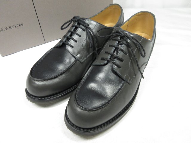 極美品 【JMウエストン J.M.WESTON】 641 ゴルフ バイカラー ドレスシューズ 紳士靴 (メンズ) size5.5D 灰×黒 ◎18MZA2228◎【中古】