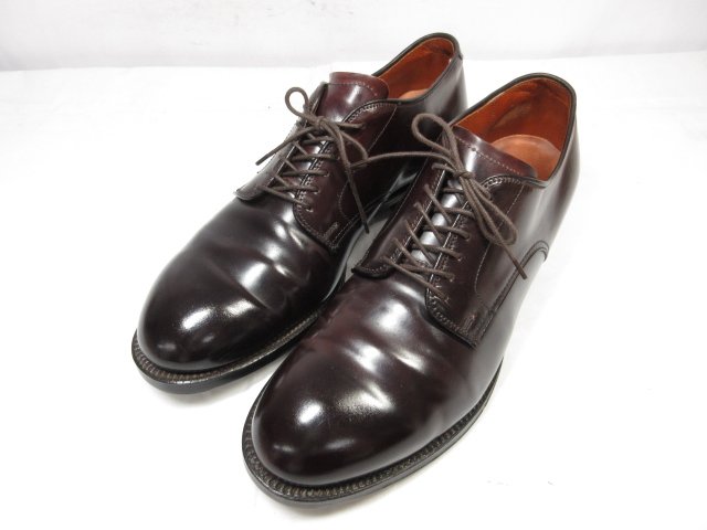 美品 【ALDEN オールデン】 53501 モディファイドラスト コードバン プレーントゥ 紳士靴 (メンズ) size9D バーガンディー ●18MZA3719●【中古】