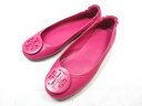 美品 【トリーバーチ Tory Burch】 プレート付き♪ レザー フラットシューズ 婦人靴 (レディース) size6M ピンク系 □15LZ4629□ 【...
