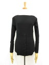 超美品【PAULE KA ポールカ】ボートネック ボタン装飾 リブ編み ハイゲージニット (レディース) sizeS ブラック □33LN5456□【中古】