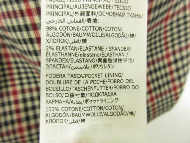 未使用 【インコテックス INCOTEX】 1T0030 4515J 030 定価49500円 CLOUD COTTON スラックス パンツ (メンズ) 48 チェック柄□10SLP0276□　【中古】