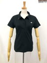 未使用【LACOSTE ラコステ】PF301P 鹿の子風生地 ワニワッペン スキッパー 半袖ポロシャツ (レディース) size40 ブラック ◯17LT5389◯【中古】