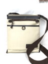 美品 【トヨオカ 豊岡鞄】 ナイロン×レザー ショルダーバッグ クロスボディバッグ (メンズ) ベージュ×ダークブラウン ◇5MG3093◇【中古】