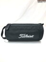 極美品 【タイトリスト Titleist】 ロゴデザイン バリュアブルポーチ ゴルフポーチ ナイロン ドラム 円柱型 (メンズ) ブラック ◇5MG3094◇【...