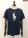 超美品【ポロラルフローレン POLO RALPH LAUREN】ビッグポニープリント柄 半袖カットソー Tシャツ (メンズ) sizeM ネイビー系◇17MT6...