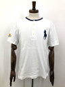 【ポロラルフローレン】KK-RL-HA-1855 コットン100% ビッグポニー刺繍 ヘンリーネック 半袖Tシャツ カットソー(メンズ)M 白×紺◇17MT60...