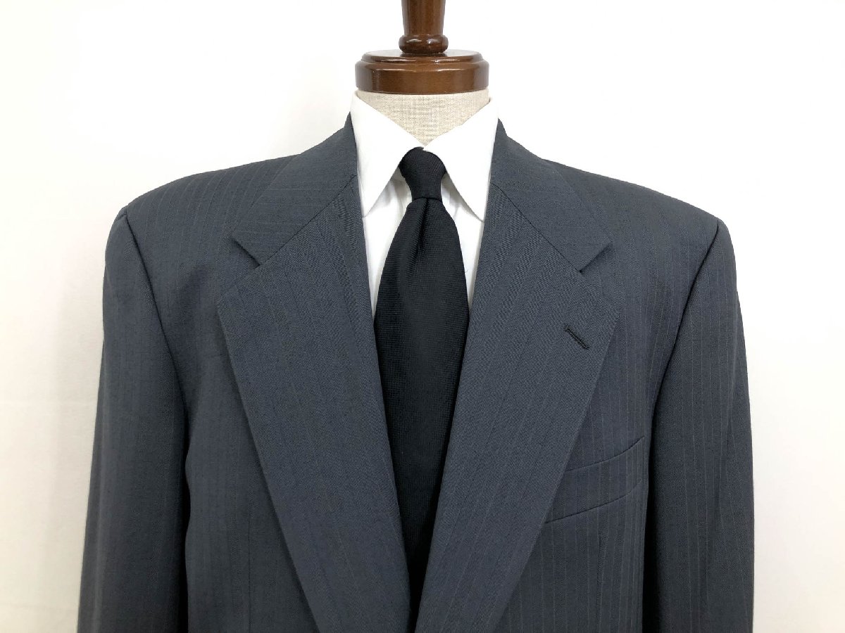 美品【ヴァレンティノガラヴァーニ VALENTINO GARAVANI】5431/21 2ボタン スーツ (メンズ) 50REG グレー ストライプ柄 ◇32RMS1737◇【中古】