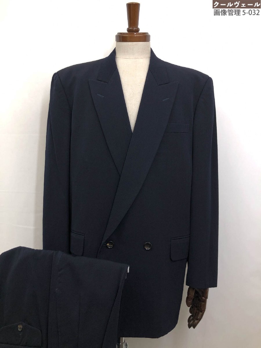 アーカイヴ【コムデギャルソンオム】HJ-11038M AD1992 HP-11037L ダブル2ボタン スーツ (メンズ) L/M ネイビー系 紺無地 ◇32RMS1748◇【中古】