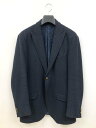 美品【エトロ ETRO】201-1G417-8221 COMFORTETRO 金ボタン ペイズリー柄裏地 凹凸生地 ジャケット ブレザー (メンズ)54 紺 伊製◇17MJ0565【中古】