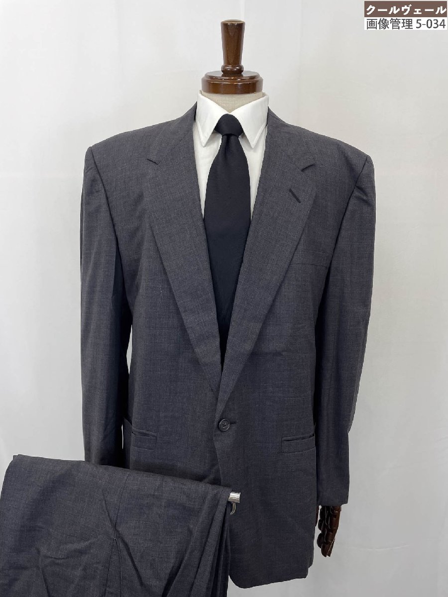美品【GIANNI VERSACE ジャンニヴェルサーチ】2525VE シングル1ボタン 織柄 スーツ (メンズ)size50/8R グレー系 イタリア製 ◇35RMS2644◇【中古】