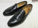 美品 【エドワードグリーン EDWARD GREEN】 ピカデリー レザー コインローファー シューズ 靴 (メンズ) size6.5E65 ブラック ◇37M...