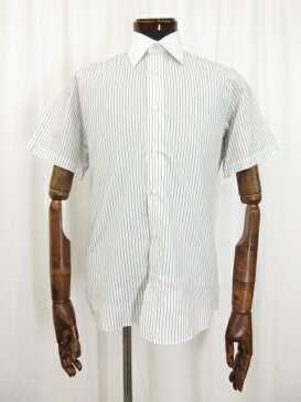 美品 【ユナイテッドアローズ UNITED ARROWS】 クレリック風 ワイドカラー 半袖シャツ (メンズ) sizeS ホワイト×ネイビー ●5MK4636●　【中古】