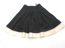 美品 【トゥービーシック TO BE CHIC】 シャンタン切替フレアスカート (レディース) size42 ブラック UFE84-355-09 ◆7LF2567◆　【中古】