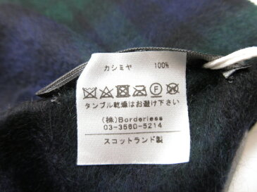 未使用【ベグアンドコー Begg&Co】 カシミヤ100% ブラックウォッチ マフラー ストール (メンズ/レディース) ネイビー系 英国製□10ME3313【中古】