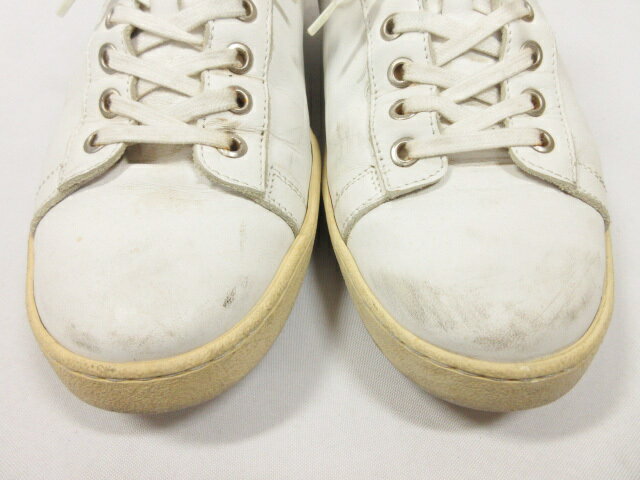 【ルコックスポルティフlecoqsportif】ローカットスニーカーシューズ靴(メンズ)size41ホワイトtimes;グリーン伊製◇18MZ3484◇【中古】