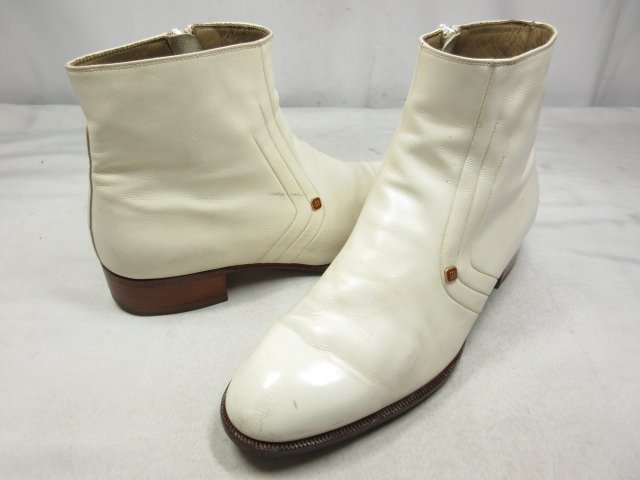 【マレリー MARELLI】 サイドファスナー ブーツ 紳士靴 (メンズ) size24EE ホワイト ◎18MZA3183◎ 【中古】