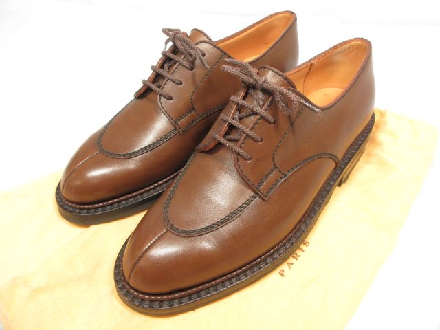 ■極美品【JMウエストン J.M.WESTON】 696 ロジェ スプリットトゥダービー シューズ 紳士靴 (メンズ) size5 希少Bウィズ 茶 ★8HT1489★　【中古】のサムネイル