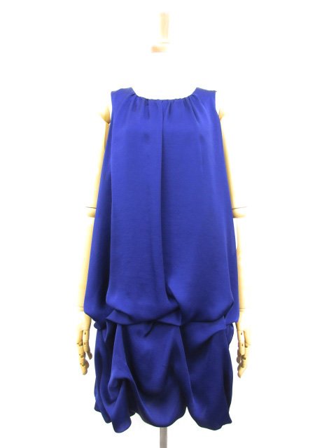 PLO-5895 ノースリーブワンピース ドレス (レディース) size2 青みのあるネイビー系 ●17LO3174●　