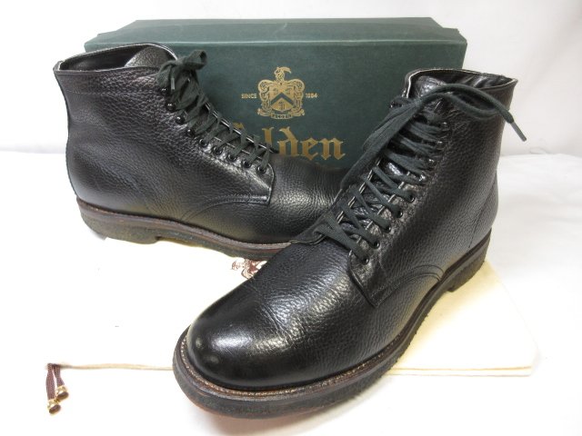 超美品 【ALDEN オールデン】 シボレザー 4603H レースアップブーツ ワークブーツ 紳士靴 (メンズ) size9E ブラック ■18MZA4532■　【中古】