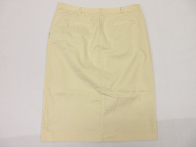 【ジェイクルー J.CREW】 コットン タイト スカート (レディース) size6 アイボリー系 無地 スリット入り♪ ○15LF2978○【中古】