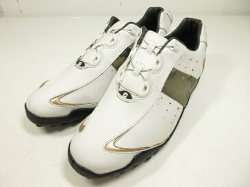 【フットジョイ FOOTJOY】EXL 45344J カモフラデザイン♪ ゴルフシューズ 紳士靴 (メンズ) size26.5 ホワイト×カーキ ○8MZ1815○ 【中古】