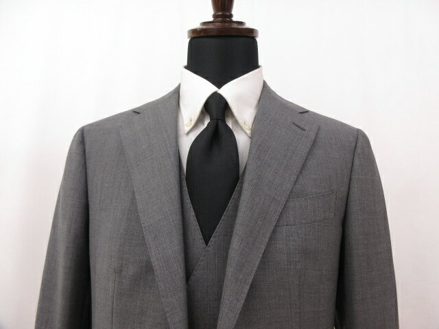 極美品【ユナイテッドアローズUNITEDARROWS】オーダー品LASSIEREMILLS生地2ボタン3ピーススーツ(メンズ)グレー◇10HR1528◇【中古】