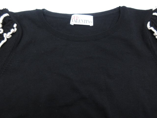 超美品【レッドヴァレンティノREDVALENTINO】半袖ニットtimes;スカートセットアップ(レディース)XS/S黒times;グレージュ系伊製◇25LN4736【中古】
