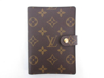 未使用に近い 【ルイヴィトン LOUIS VUITTON】アジェンダPM 6穴式 手帳カバー システム手帳 (メンズ) ブラウン 仏製 SP1000★7ME4601★【中古】