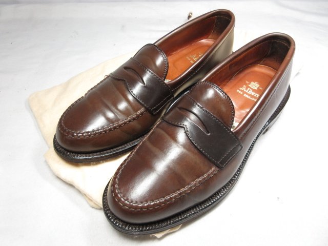 【ALDEN オールデン】 シガーコードバン 6717 コインローファー スリッポン 紳士靴 (メンズ) size8.5E ブラウン系 ◎18HT1929◎【中古】