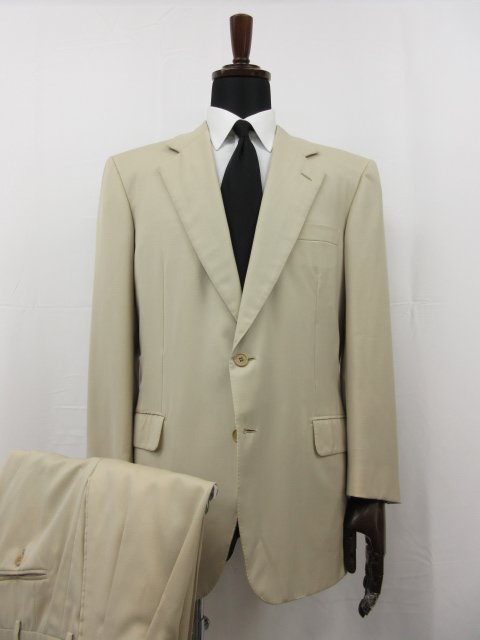 【ブリオーニ Brioni】 PALATINO ウール素材 シングル2ボタン スーツ (メンズ) size52 ライトベージュ 無地 イタリア製 ■27RMS8281　【中古】