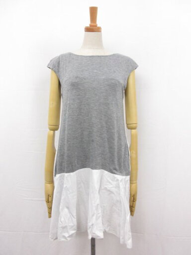 【フォクシーニューヨーク FOXEY NEW YORK】34318-MSOFY123L 切替 ワンピース チュニック (レディース) 38 グレー×ホワイト □32LO3441【中古】 【フォクシーニューヨーク FOXEY NEW YORK】34318-MSOFY123L 切替 ワンピース チュニック (レディース) 38 グレー×ホワイト □32LO3441【中古】
