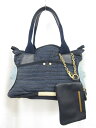 【ステラマッカートニー STELLA McCARTNEY】デニム生地 トートバッグ ハンドバッグ (レディース) ネイビー ●5LG2736● 【中古】