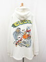 未使用【グッチ GUCCI×ディズニー Disney】 ドナルド ハーフジップ スウェットパーカー 652682XJDCW (メンズ)sizeM ホワイト ●5HT2089●【中古】