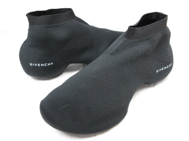 極美品【ジバンシイ GIVENCHY ジバンシィ】 厚底 ニットスニーカー メッシュ ミドルカット シューズ 靴 (メンズ) 41 黒 ●18HT2206●【中古】