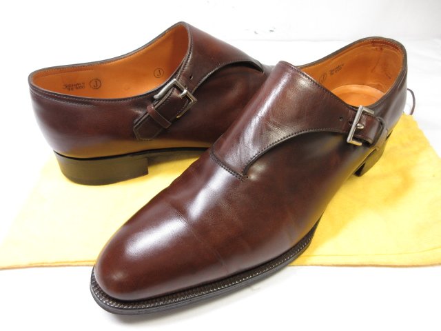 美品 【ジョンロブ JOHN LOBB】 Jermyn2 ジャーミン2 プレステージライン サイドストラップ 靴 (メンズ) size8E7000 茶系 ■18MZA4661■ 【中古】