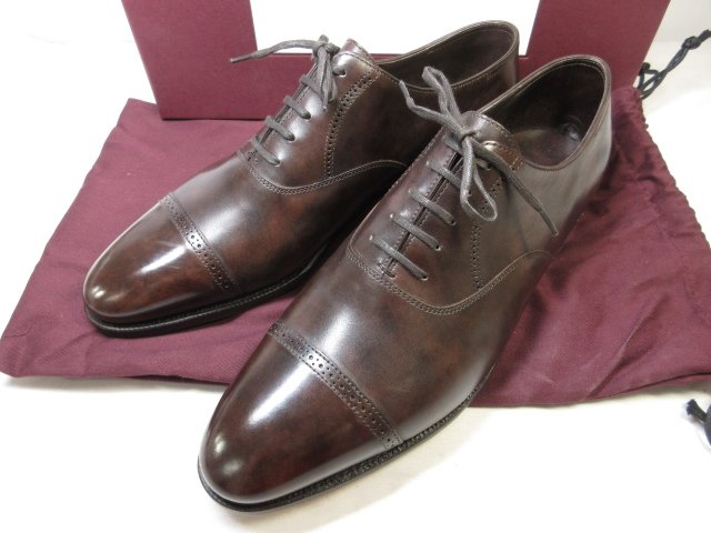 未使用品 【ジョンロブ JOHNLOBB】 PHILIP2 フィリップ2 パンチドキャップトゥ 靴 (メンズ) size8E7000 茶 ミュージアムカーフ ■18HT2448【中古】