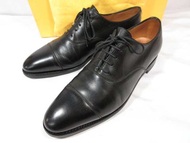 美品 【ジョンロブ JOHNLOBB】 シティ2 City2 キャップトゥ レザー ドレスシューズ 紳士靴 (メンズ) size8E7000 ブラック ■30HT2634■ 【中古】