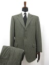 超美品 【ブリオーニ Brioni】 PALATINO フランネル生地 シングル3ボタン スーツ (メンズ) size52 グレー系 ストライプ 伊製 ■27HR3506 【中古】