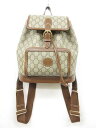 美品【グッチ GUCCI】 GG柄 バックパック リュック GGスプリーム 674147-493075 (レディース) ベージュ×ブラウン系 ■5HT2626■　【中古】