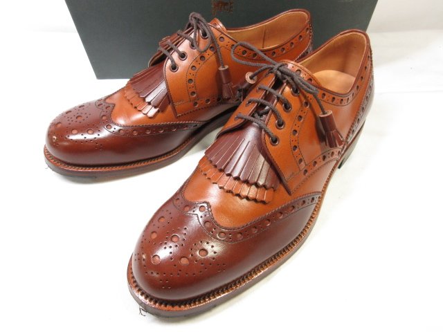 極美品 【スコッチグレイン SCOTCH GRAIN】 GOODYEAR WELTED フルブローグ シューズ 紳士靴 (メンズ) size25EE ブラウン系 ■15MZA4895■【中古】