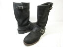 【ハーレーダビッドソン Harley Davidson】 エンジニアブーツ ヌバックレザー ストラップ 紳士靴 (メンズ) size8.5 ブラック ■30MZA5310■　【中古】