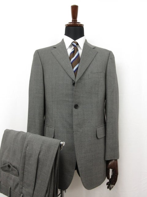 超美品  CLASSICS シングル3ボタン スーツ (メンズ) size38L チャコールグレー系 織柄 ■27RMS8673　